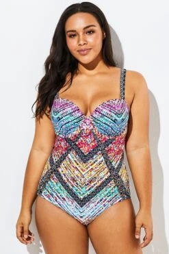 Technicolor Cut Out Underwire One Piece Swimsuit -Maraluxe Swimwear Shop b sfop1911014 3