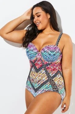 Technicolor Cut Out Underwire One Piece Swimsuit -Maraluxe Swimwear Shop b sfop1911014 4
