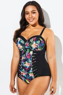 Lady Cut Out Mesh Underwire One Piece Swimsuit -Maraluxe Swimwear Shop b sfop1911015 3