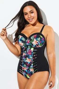 Lady Cut Out Mesh Underwire One Piece Swimsuit -Maraluxe Swimwear Shop b sfop1911015 6