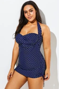 Blue Polka Dot One Piece Swimsuit For Women 12 Blue Polka Dot One Piece Swimsuit For Women -Maraluxe Swimwear Shop b sfop1911017 5