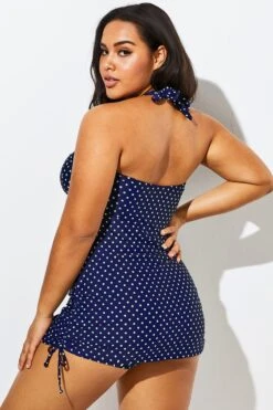 Blue Polka Dot One Piece Swimsuit For Women 13 Blue Polka Dot One Piece Swimsuit For Women -Maraluxe Swimwear Shop b sfop1911017 6
