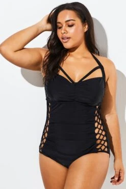Black Cut Out Underwire Party One Piece Swimsuit -Maraluxe Swimwear Shop b sfop1911021 1