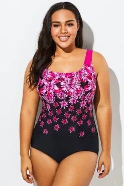 Gradient Exploded Floral Sport One Piece Swimsuit 10 Gradient Exploded Floral Sport One Piece Swimsuit -Maraluxe Swimwear Shop b sfop1911048 4