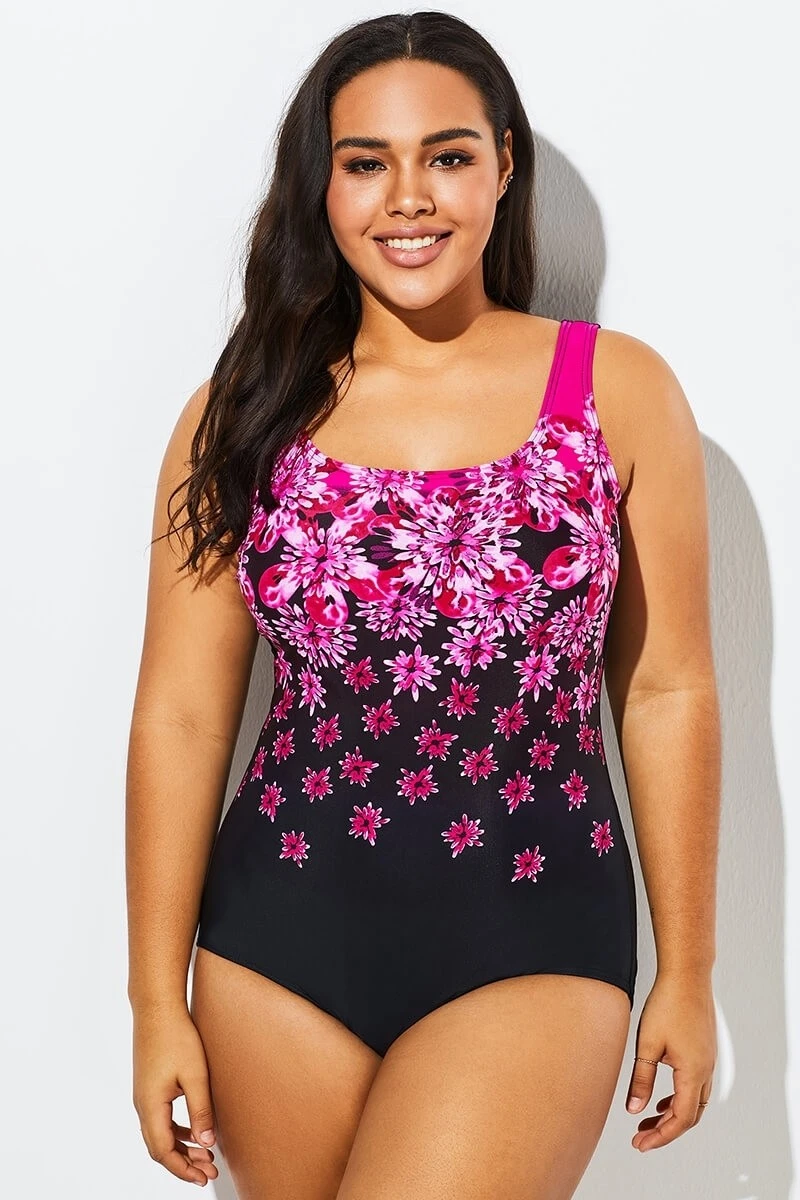 Gradient Exploded Floral Sport One Piece Swimsuit 5 Gradient Exploded Floral Sport One Piece Swimsuit - Image 3