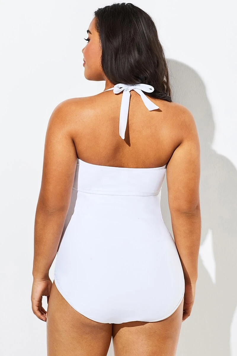 White Hollow Out Underwire One Piece Swimsuit 8 White Hollow Out Underwire One Piece Swimsuit - Image 6