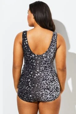 Modern Sarong Front V-Neck One Piece Swimsuit -Maraluxe Swimwear Shop b sfop1911072 2