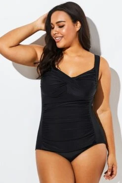 Black Twist Front Push Up One Piece Swimsuit -Maraluxe Swimwear Shop b sfop1911075 1