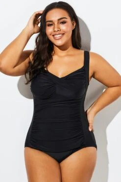 Black Twist Front Push Up One Piece Swimsuit -Maraluxe Swimwear Shop b sfop1911075 3