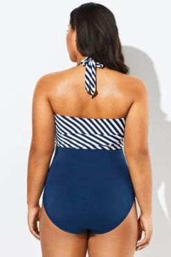 Fashion Faux Wrap Halter One Piece Swimsuit 12 Fashion Faux Wrap Halter One Piece Swimsuit -Maraluxe Swimwear Shop b sfop1911125 5
