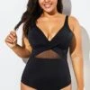 Black Cut Out Mesh Underwire One Piece Swimsuit -Maraluxe Swimwear Shop b sfop1911127 1