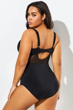 Black Cut Out Mesh Underwire One Piece Swimsuit -Maraluxe Swimwear Shop b sfop1911127 5
