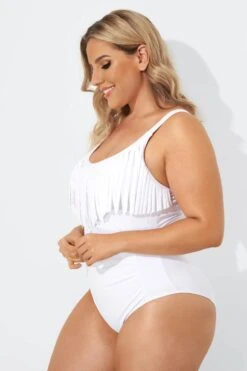 White Fringe One-Piece Swimsuits For Lady -Maraluxe Swimwear Shop b sfop2003074 3