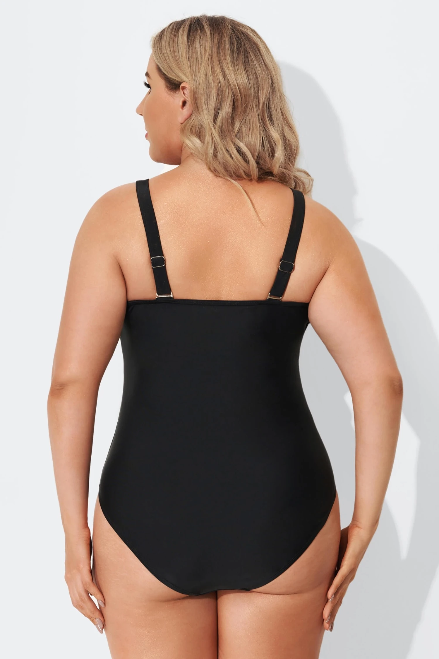 Black V-Neck Fringe Vintage One Piece Swimsuits 4 Black V-Neck Fringe Vintage One Piece Swimsuits - Image 2