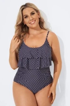 Navy Scoopneck Dot Tiered One Piece Swimsuit 9 Navy Scoopneck Dot Tiered One Piece Swimsuit -Maraluxe Swimwear Shop b sfop2003092 4