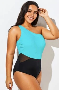 Vintage Mesh One Shoulder One Piece Swimsuit -Maraluxe Swimwear Shop b sfop2003224 11