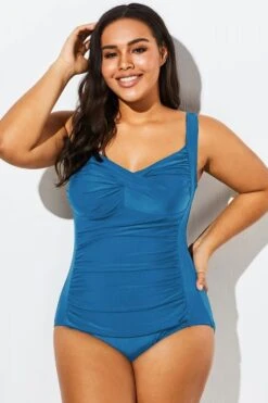 Blue Sweetheart Neckline Women One Piece Swimsuit -Maraluxe Swimwear Shop b sfop2003244 33