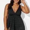 Black Crochet Side Slit V-Neck Graceful Swimdress -Maraluxe Swimwear Shop b sfsd1911001 3