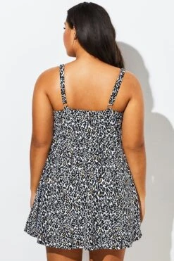 Leopardess Backless Tie Front Underwire Swimdress -Maraluxe Swimwear Shop b sfsd1911002 2