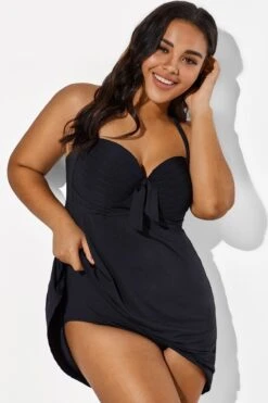 Black Bow Classic Halter Swimdress For Lady 12 Black Bow Classic Halter Swimdress For Lady -Maraluxe Swimwear Shop b sfsd1911026 6