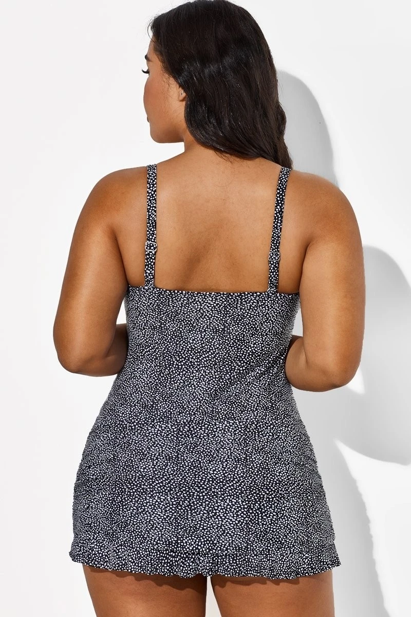 Black Twist Front Sweetheart Neckline Ruffle Swimdress 8 Black Twist Front Sweetheart Neckline Ruffle Swimdress - Image 6