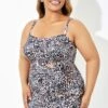 Leopard Twist Front Sweetheart Neckline Ruffle Swimdress -Maraluxe Swimwear Shop b sfsd1911053 1