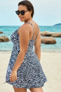 Black Twist Front Leopard Print Flyaway Swimdress -Maraluxe Swimwear Shop b sfsd1911059 6