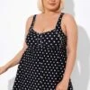 Black Dot Retro Round Neck Wide Strap Swimdress -Maraluxe Swimwear Shop b sfsd2003039 1