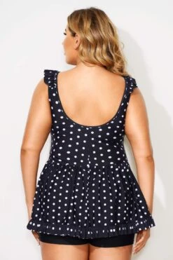 Polka Dots Ruffle V-neck Classic Women Swimdress -Maraluxe Swimwear Shop b sfsd2003052 2