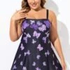 Elegant Ombre Butterfly Print Square Neck Swimdress 1 Elegant Ombre Butterfly Print Square Neck Swimdress -Maraluxe Swimwear Shop b sfsd2003133 1