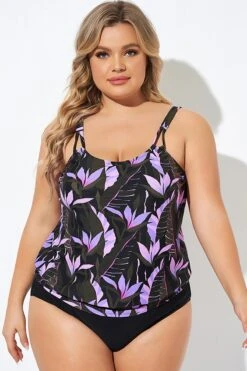 Adjustable Straps Blouson Lady Tankini Top -Maraluxe Swimwear Shop b sftan010007 5