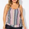 Vintage Multi Color Double Straps Tankini Top -Maraluxe Swimwear Shop b sftan010008 1