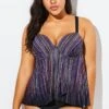 Stripe Flowy Sweetheart Neckline Underwire Tankini Set -Maraluxe Swimwear Shop b sftan1911025 1