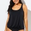 Black Racerback Tummy Control Blouson Tankini Set 1 Black Racerback Tummy Control Blouson Tankini Set -Maraluxe Swimwear Shop b sftan1911062 1