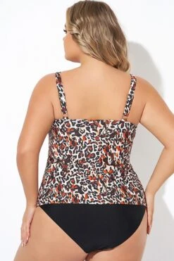 Leopard Print Scoopneck Adjustable StrapsTankini Top 9 Leopard Print Scoopneck Adjustable StrapsTankini Top -Maraluxe Swimwear Shop b sftan2003012 2
