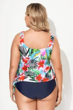 Tropical Flower Printed Scoopneck Tankini Top -Maraluxe Swimwear Shop b sftan2003046 2
