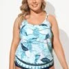 Scoopneck Leaf Print Ropes Blouson Tankini Top -Maraluxe Swimwear Shop b sftan2003050 1
