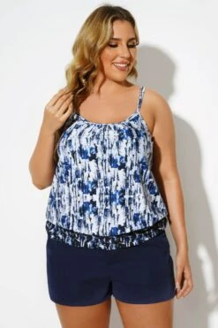 Elegant Scoopneck Adjustable Straps Tankini Top -Maraluxe Swimwear Shop b sftan2003051 4