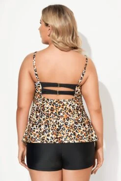 Leopard Printed Faux Flyaway Women Tankini Top -Maraluxe Swimwear Shop b sftan2003062 2
