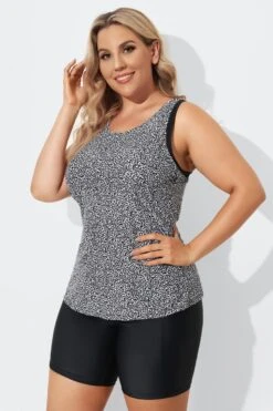 Black Leopard Longer Length Sport Tankini Set -Maraluxe Swimwear Shop b sftan2003079 3