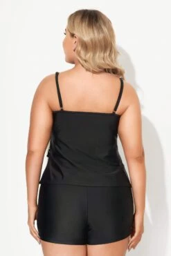 Black Dots Sweetheart Neck Tie Front Tankini Top -Maraluxe Swimwear Shop b sftan2003149 3