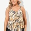 Tie Dye V-Neck Double-Tier Flowy Tankini Top -Maraluxe Swimwear Shop b sftan2003161 1
