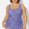 Blue Wide Straps Tie-Back White Speckle Tankini Top -Maraluxe Swimwear Shop b sftan2003261 1