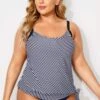 Black & White Stripe Side Tie V-Neck Tankini Top -Maraluxe Swimwear Shop b sftan2003278 1
