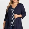 Navy Bias Stripe Layered 2-in-1 Tunic -Maraluxe Swimwear Shop c top001001 1