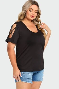 Black Square Neck Lattice Cold Shoulder Top 13 Black Square Neck Lattice Cold Shoulder Top -Maraluxe Swimwear Shop c top011001 6