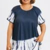 Tie-Dye Gauze Ruffle Short Sleeves Tunic -Maraluxe Swimwear Shop c top042001 1