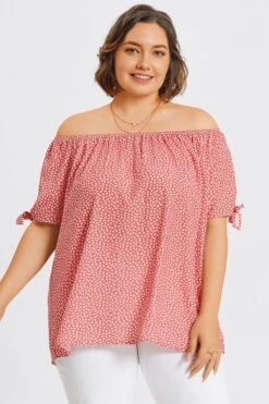 Loose Cut Off-Shoulder Tie Detail Top -Maraluxe Swimwear Shop c topbc034001 6