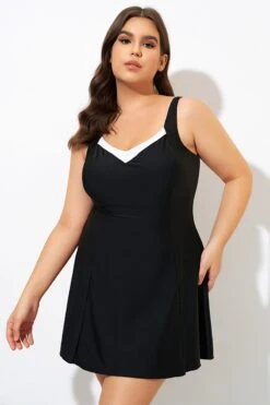 Classic Wide Straps Sweetheart Neckline Swimdress -Maraluxe Swimwear Shop dsc00101