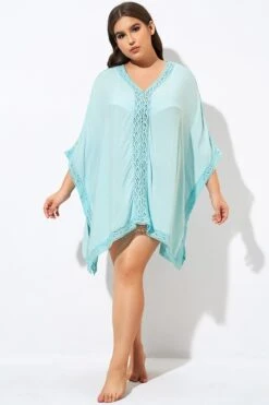 Aquamarine Bohemian Tunic Cover Up With Sleeves -Maraluxe Swimwear Shop dsc00749